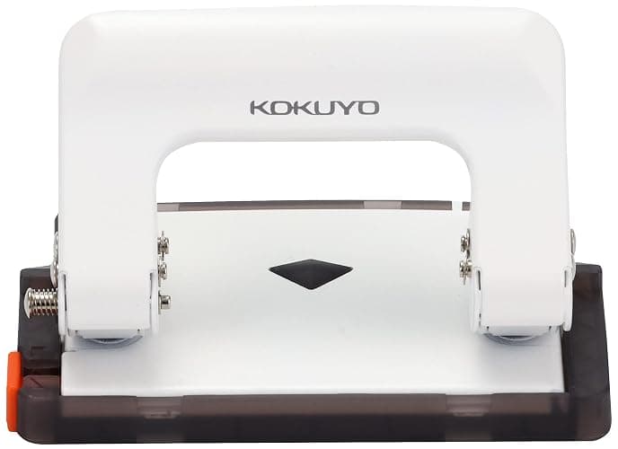 Kokuyo 2-Hole Punch, Rakuake Handy Type, 17 Sheets Capacity, Adjustable Guide Bar, Ergonomic Design, White, Japan Import (PN-G17W) thumbnail 7