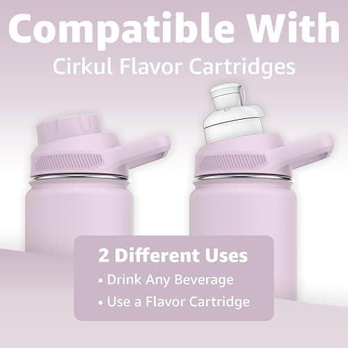 Chill Oasis Water Bottle | Compatible With Popular Flavor Cartridges | BPA Free, Leak Proof, Double-Walled Vacuum Insulated Stainless Steel, and Dishwasher Safe | Cold for 24 Hours (Lavender, 22oz) thumbnail 2