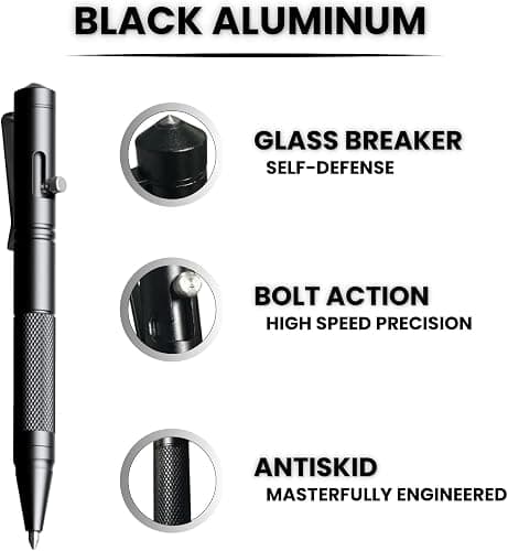 OIJ Mini Bolt Action Pen Set, Ultra-Light EDC Pocket Military Tactical Pen, Aluminum Alloy Writing Tool With 4 Ballpoint Refills thumbnail 4