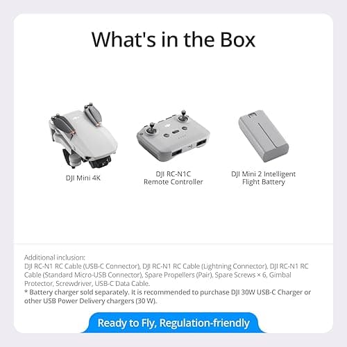 DJI Mini 4K, Drone with 4K UHD Camera for Adults, Under 249 g, 3-Axis Gimbal Stabilization, 10km Video Transmission, Auto Return, Wind Resistance, 1 Battery for 31-Min Max Flight Time, Intelligent Flight - Mini 4K (31-min) thumbnail 7
