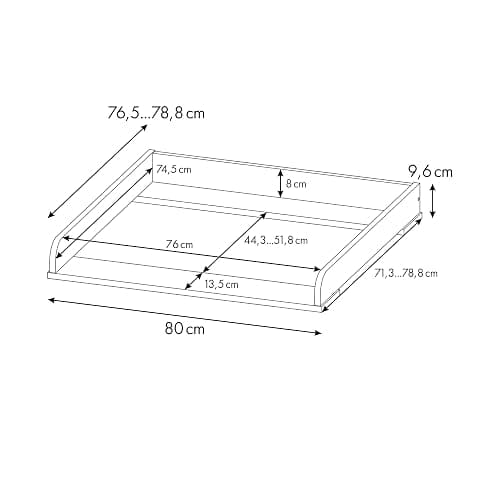 Shefa Kids Wickelaufsatz 800 für Ikea Kommode der Serien MALM, HEMNES und NORDLI, Universal, Eiche thumbnail 3