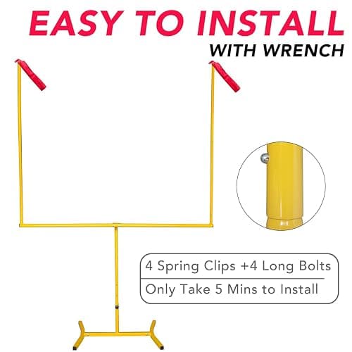 Football Goal Post, Adjustable Height Field Goal Post with Football, Sturdy Steel Tube Frame, Powder Coating Anti-Rust Craft, Easy to Assemble thumbnail 5