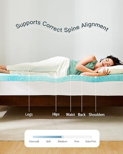 PERLECARE 3 Inch Twin XL Memory Foam Mattress Topper, Cooling Gel Infused Mattress Pad, Ventilated Bed Topper for Pressure Relief Back Pain, CertiPUR-US Certified, Dorm Room Essentials - Twin XL - 3 inch thumbnail 4