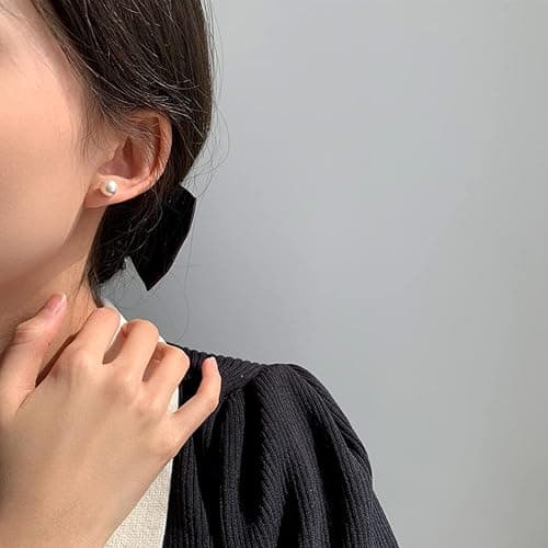 12 Pairs Black White Pearl Earrings Stud Sets thumbnail 5