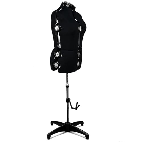 BHD BEAUTY Black 13 Dials Female Fabric Adjustable Mannequin Dress Form for Sewing, Mannequin Body Torso with Tri-Pod Stand, Up to 70" Shoulder Height (Medium) thumbnail 3