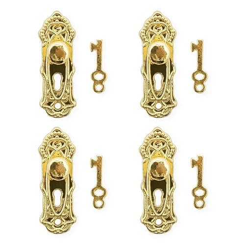 Odoria 1/12 Miniature Door Knob Lock and Key Dollhouse Decoration Accessories - Image 1