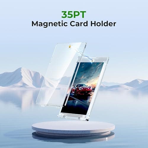 Skyhill 102ct Magnetic Card Holders, 35pt Acrylic One Touch Card Holder with Extra 102 Protective Sleeves, U-V Protection& Waterproof Hard Plastic Card Protectors for Trading Cards, Sports, Game Cards thumbnail 5