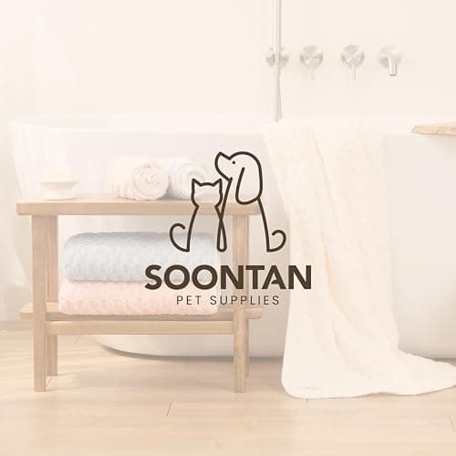 SOONTAN Microfiber Dog Towel Set for Drying Dogs – Absorbent, Quick-Dry, and Soft Towels for Bathing and Grooming Dogs and Cats, Including 2 Different Sized – Cloud Pet Towels (Pink) thumbnail 9