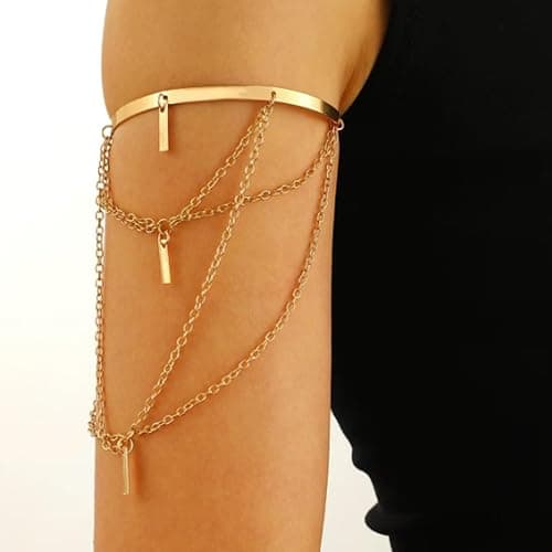 BROCC 8Pcs Gold Arm Cuff Jewelry for Women Upper Arm Cuff Bracelet Adjustable Open Armband Cuff Bracelet Set thumbnail 7
