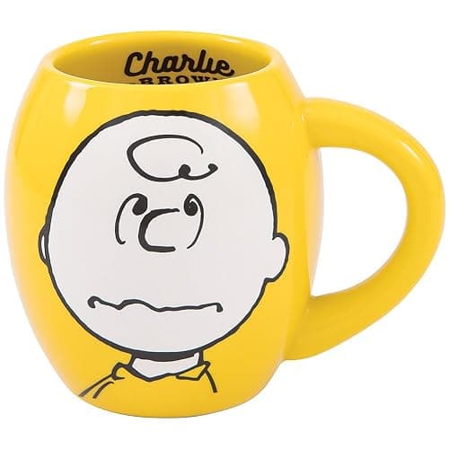 Vandor Peanuts Charlie Brown 18-Ounce Oval Ceramic Mug - Image 1
