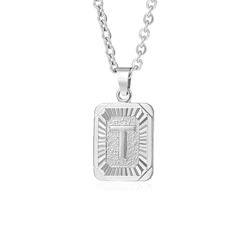 Glimmerst Initial Pendant Necklace 18K Gold Plated Stainless Steel Letter Necklace Personalizd Name Necklace for Women - Image 1