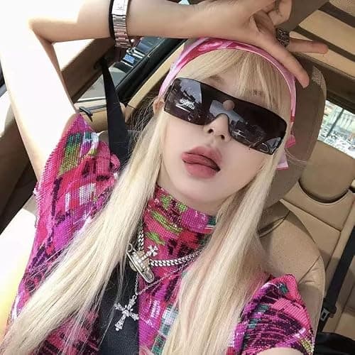GSTARL Pink Crystal Cross Pendant Necklace Gothic Punk Indie Cros Zircon Choker for Egirl Eboy Woman silver thumbnail 3