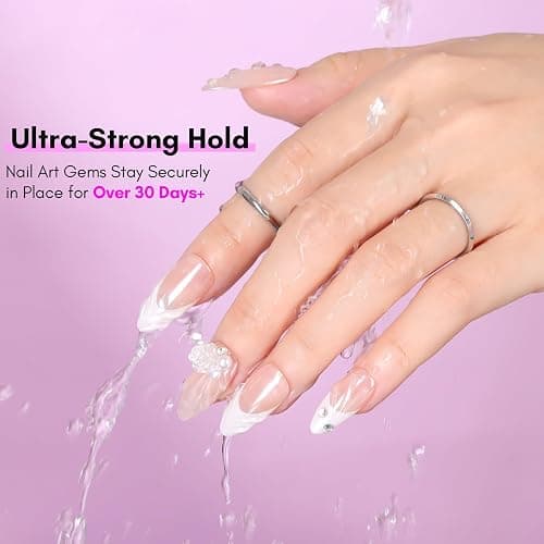 Makartt Nail Rhinestone Glue Gel with Brush Pen Set, 15ml Clear Nail Gem Glue Wipe-Off Super Strong Adhesive Nail Art Glue Gel for Nail Decorations 3D Stones Charms Flowers, Nail Lamp Needed thumbnail 2