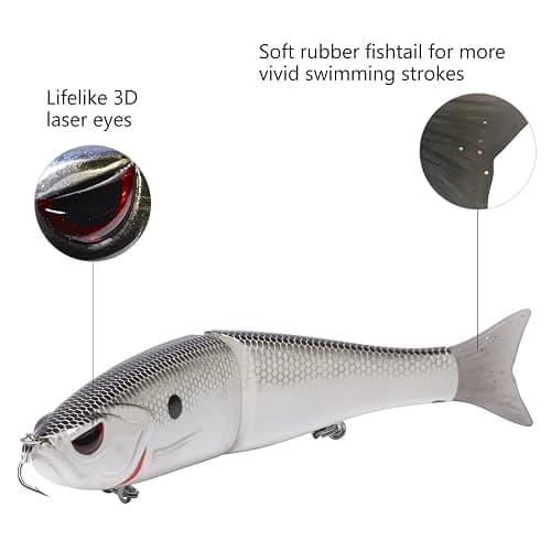 Bassdash SwimShad Glide Baits Jointed Swimbait Bass Pike Salmon Trout Muskie Fishing Lure thumbnail 4