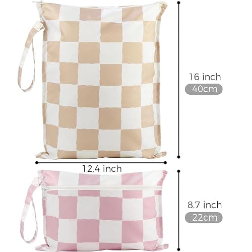 RelaxScene Wet Bag for Swimsuit - 2 Pack Waterproof Wet Dry Bag for Clothes - Baby Diaper Bag - Travel Laundry Daycare Bags - Baby Beach Essentials - Bogg Bag Accessories thumbnail 3