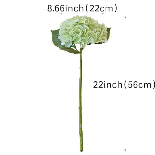 DUYONE 4PCS Artificial Flowers Large Hydrangeas Flowers Latex Bouquet for Wedding Bridal Office Home Party Decoration (4Pcs Light Green) thumbnail 2
