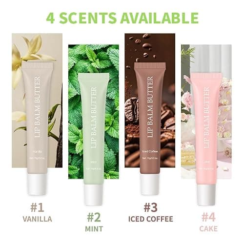 Summer Lip Glossy Butter Lip Balm, Lip Gloss Set, Soothing Lip Skincare, Instant Moisture, Lightweight, Nourish, Hydrate, Moisturizing Tint, Non-Sticky, Long-lasting (Iced Coffee, Large) thumbnail 5