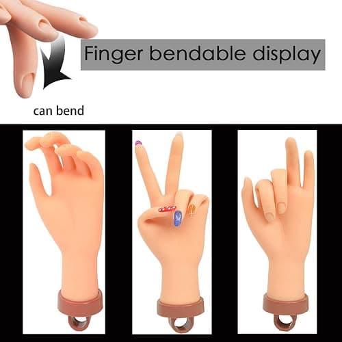 FU SHEN Practice Hand for Acrylic Nails,Mannequin Hands for Nails Practice,Nail Art Hand Nail Training Hand Nail Fake Hand Nail Hand Practice Acrylic Nail Hand 1Pcs Nude Hand thumbnail 3