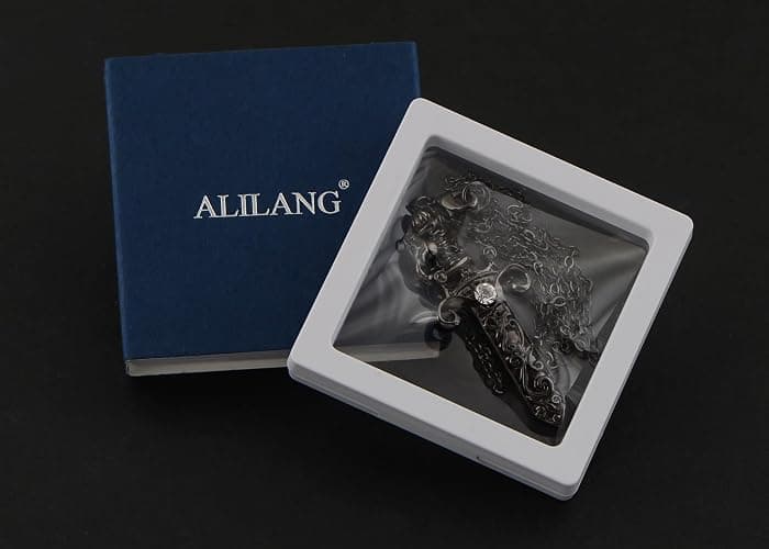 Alilang Antique Fantasy Medieval Renaissance Removable Scabbard Rune Sword Dagger Pendant Necklace thumbnail 6