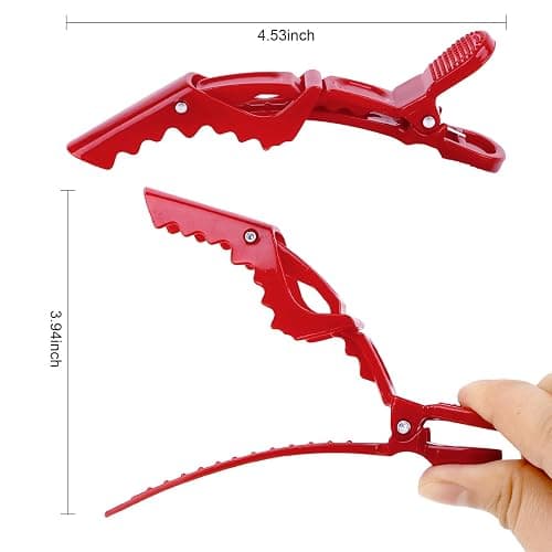 Ondder 24 Pcs Red Large Alligator Hair Clips for Styling Sectioning, Pro Salon Clips for Hair Coloring Cutting, Hair Styling Accessories for Women thumbnail 2