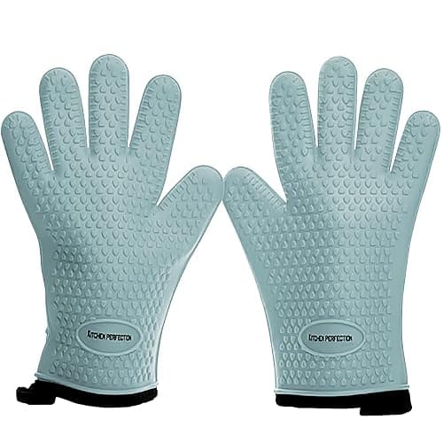 KITCHEN PERFECTION Silicone Smoker Oven Gloves For Women -Extreme Heat Resistant BBQ Gloves -Handle Hot Food Right on Your Smoker Grill Fryer|Waterproof Oven Mitts Grill Gloves |Superior Set+3 Bonuses - Image 1