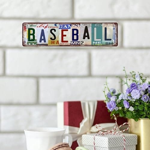 Baseball Wall Decor Baseball Room Decor For Boys Tin Sign Vintage Sports Decor Poster Memorabilia Baseball Street Signs Man Cave Home Room Bar Wall Decor 16 X 4 Inches thumbnail 5