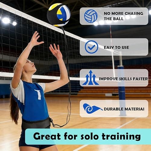 RYNEX Volleyball Solo Training Set with Adjustable Rebound System – Serve, Set & Spike Practice Equipment for Youth, Teens & Adults thumbnail 4
