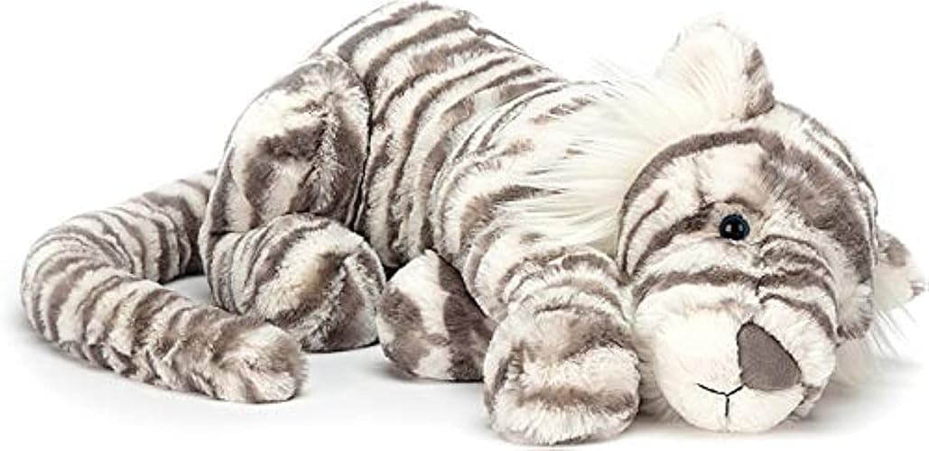 Jellycat Sacha Snow Tiger Stuffed Animal, Little 8 inches - Big Cat Plush Toy - Classic Children's Gift thumbnail 3
