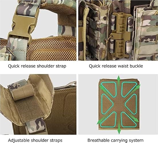 BOMTURN Upgrade Tactical Airsoft Outdoor Vest thumbnail 4