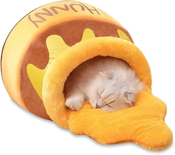 Eivdru lit pour chat, pot de miel, animal domestique, chien, petit chien, maison chaude, amélioration du sommeil, lit souple amovible - Image 1