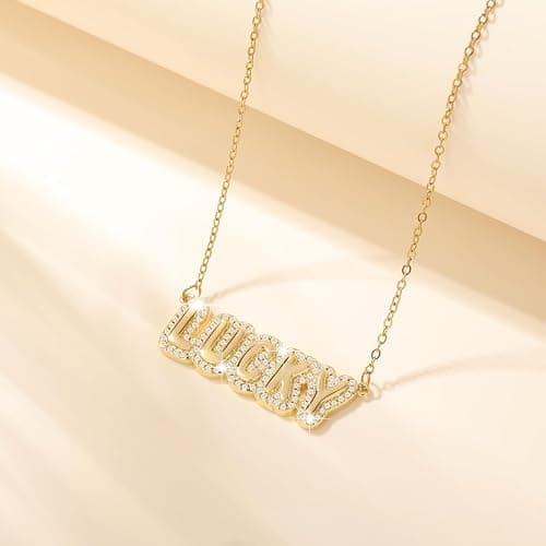 SEIZOO Custom Name Necklaces for Women Personalized 18K Gold Plated Nameplate Customized Jewelry Gift for Women thumbnail 3