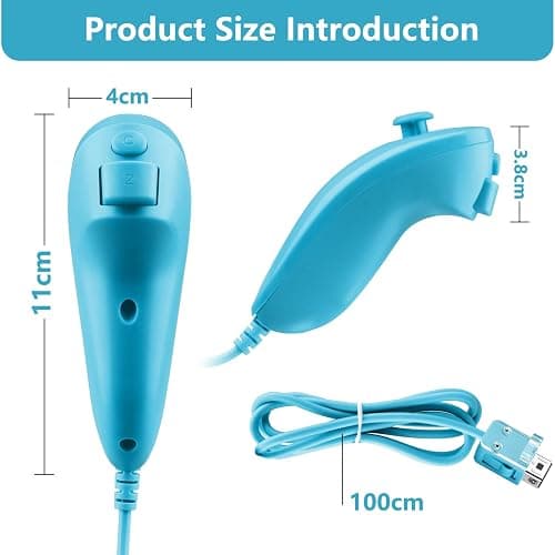 OSTENT Motion Based Wired Nunchuck Controller for Nintendo Wii Console Video Game Color Blue thumbnail 4