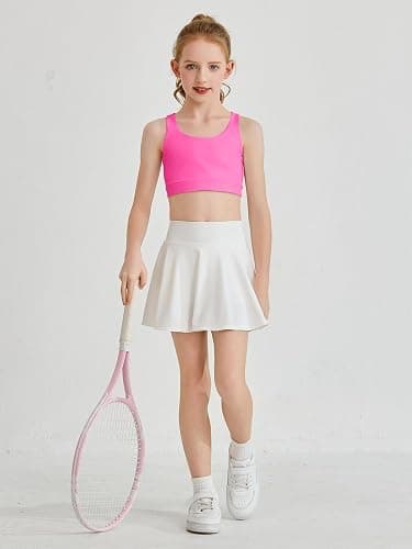 Haloumoning Girls Training Bra Kids Strappy Back Scoop Neck Bras Yoga Running Dance Sports Bras 5-14 Years thumbnail 5