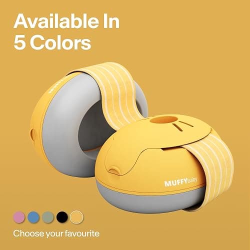 Alpine Muffy Baby Ear Protection for Babies and Toddlers up to 36 Months - CE & ANSI Certified - Noise Reduction Earmuffs - Comfortable Baby Headphones Against Hearing Damage & Improves Sleep - Yellow thumbnail 6
