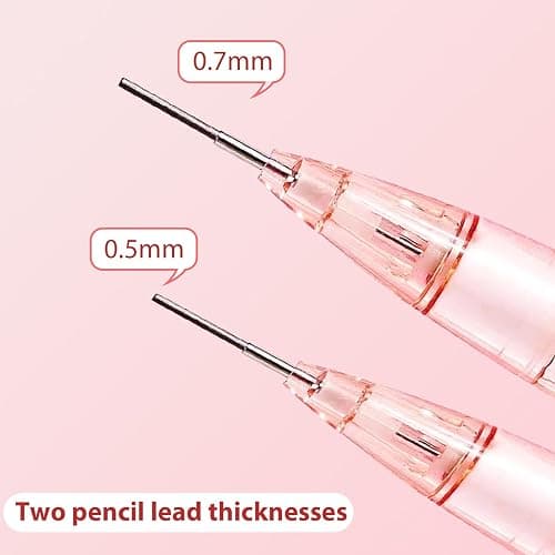 Mangpung Cute Pink Coquette Peach Mechanical Pencil Set Include 8Pcs Kawaii Mechanical Pencils,2 Tubes Mechanical Pencil Lead Refills,2Pcs Erasers,for Office School Supplies thumbnail 5