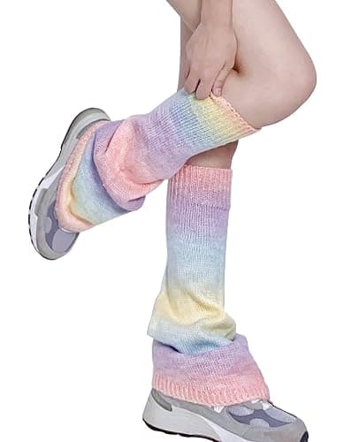 WODECASA Girls Kawaii Leg Warmers Knitted Flared Leg Sleeves Goth Crochet Baggy Cuff Ankle Heap Socks - Image 1