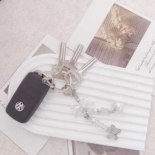 AGEN KGEN Aesthetic Y2K keychains Cute Butterfly Star Strawberry Bear Guitar Keychains Charms for Women Bag Purse Gifts thumbnail 3