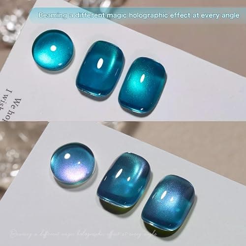 GAOY Glitter Cat Eye Gel Nail Polish Set with Magnet Colorful Galaxy for Holographic Cat Eye, Salon Gel Manicure and Nail Art DIY at Home thumbnail 2