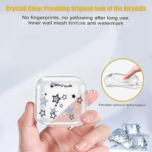 AIIEKZ Compatible with AirPods 5/4 Case Cover 2026/2024, Kawaii Clear Soft TPU Case with Cute Star Keychain for AirPods 5th/4th Generation Case for Girls Women (Airpods 5/4) thumbnail 2