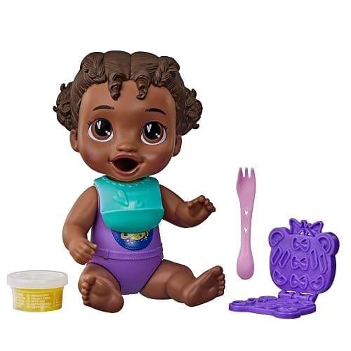 Baby Alive Dinnertime Creations, Black Hair Doll with Play Food Accessories, 11 inches, Toys for 3+ Year Old Girls and Boys - Image 1