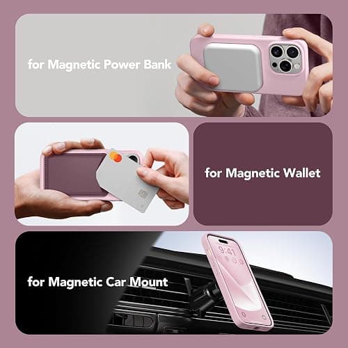GONEZ for iPhone 14 Pro Max Case Silicone, Compatible with MagSafe, with Screen Protector + Camera Lens Protector, Liquid Silicone Shockproof Protective Phone 14 ProMax Case 6.7", Hot Pink thumbnail 4