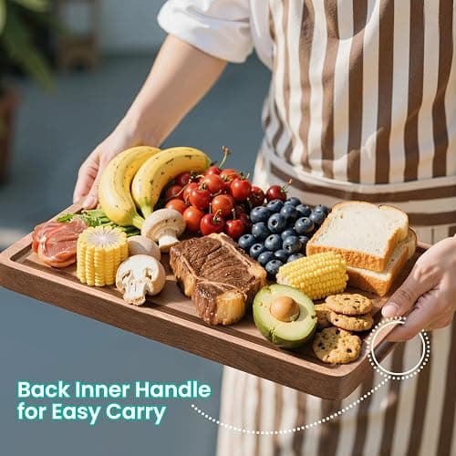 Acacia Wood Cutting Boards Set with Juice Groove & Handles for Kitchen 3-Piece Charcuterie Chopping Board for Meat Cheese Fruits Vegetables thumbnail 6