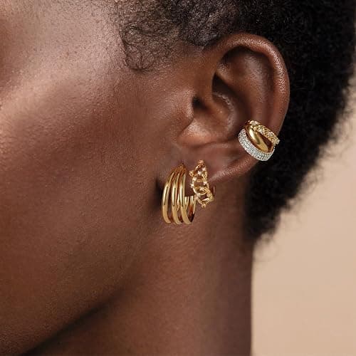 MYEARS Women Hoop Earrings Gold 14K Simple Hypoallergenic Everyday Jewelry thumbnail 3