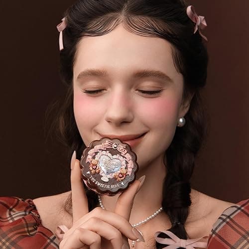 Flower Knows The Sweetie Bear Collection Silk Satin Blush,Talc-Free Berry Pink Powder Blush,Highly Pigmented,Buildable&Blendable,Natura Cheek Color with an Elegant Glow,Gift-Worthy(04 Berry Parfait) thumbnail 4