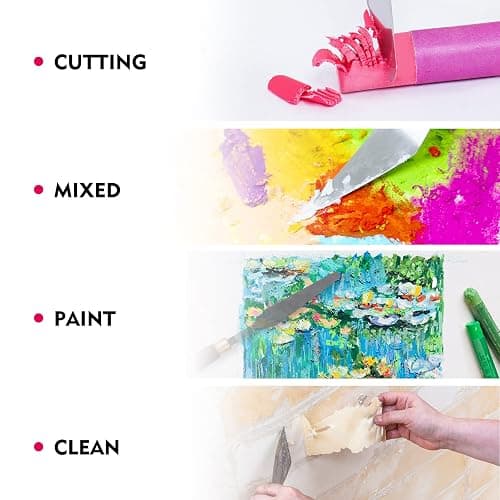 CONDA Palette Knife Painting Stainless Steel Spatula Palette Knife Oil Paint Metal Knives Wood Handle (Red 5 Piece) thumbnail 5