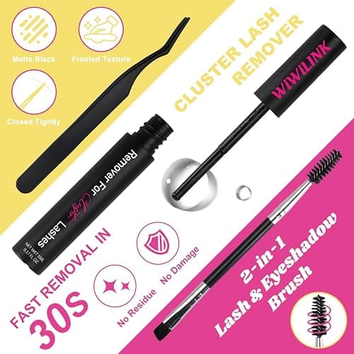 WiWiLINK Lashes California Sunset Kit Manga Lash Clusters Kit 8-18mm Wispy Eyelash Clusters DIY Lash Spikes Waterproof Anime Extension 0.3mm Ultra-Thin Band Individual Cluster Eyelash Extensions Kit thumbnail 5