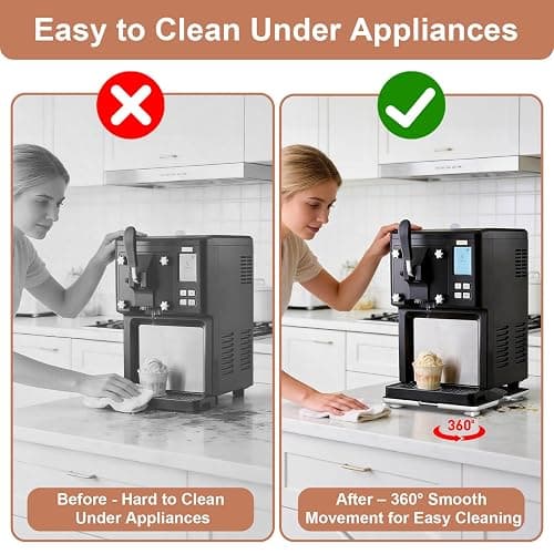 Adjustable Appliance Sliding Tray - Expandable 11" x 11"- 20" x 20" | Slider Tray for Kitchen Appliances - 360° Countertop Rolling Tray with Locking Brakes for Coffee Makers thumbnail 5