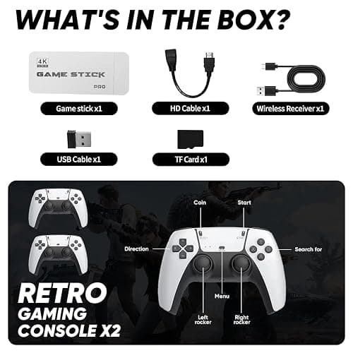 2026 Upgraded M15 Retro Game Stick, 4K HDMI Video Games Console with 40,000+ Built-in Classic Games, 14 Emulators, Plug & Play TV Game Stick with Dual 2.4G Wireless Controllers (128, GB) thumbnail 6