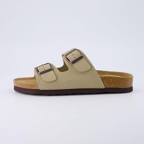 CUSHIONAIRE Lane Cork Footbed Sandals for Women – Comfortable Double Buckle Slip-On with Genuine Suede Footbed & Arch Support Slides for Women Footwear thumbnail 7