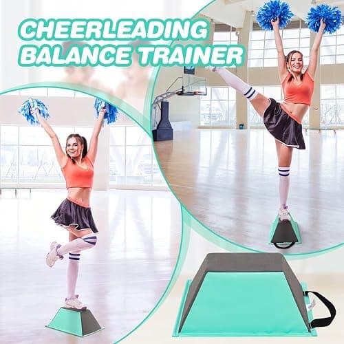 Cheer Stunt Training Stand, PU Non-Slip Stunt Trainer Flyer Stand Cheer for Promotion and Development of Flexibility, Coordination (Green) thumbnail 7
